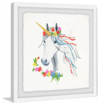 "Rainbow Unicorn II" Framed Painting Print, 12"x12"