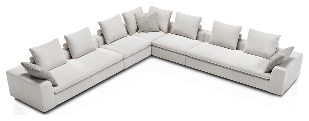 Lucerne Modular Chaise, Ashen Fabric, Ashen Fabric, Set04-5pc
