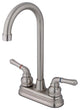 Kingston Brass Two-Handle 4" Centerset Bar Faucet, Brushed Nickel