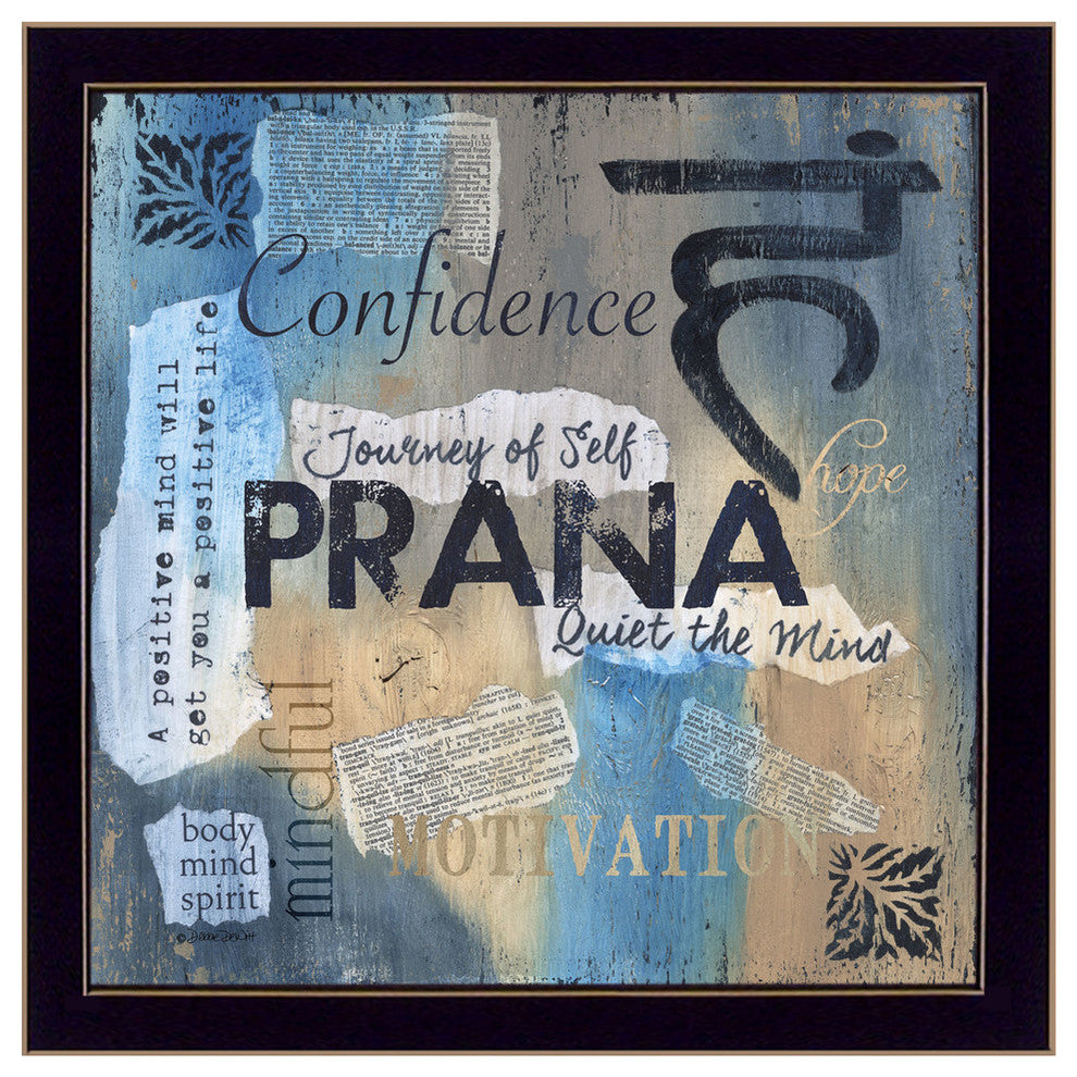 "Yoga Series - Prana" By Debbie DeWitt, Printed Wall Art, Black Frame