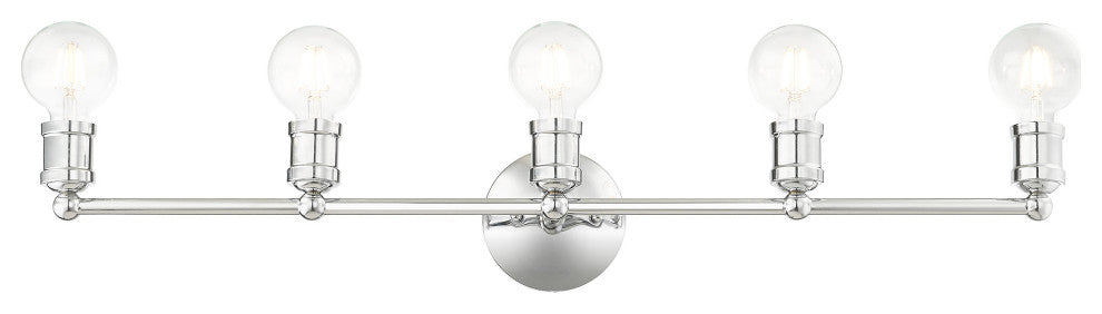 Livex Lighting Lansdale 5 Light Polished Chrome ADA Large Vanity Sconce