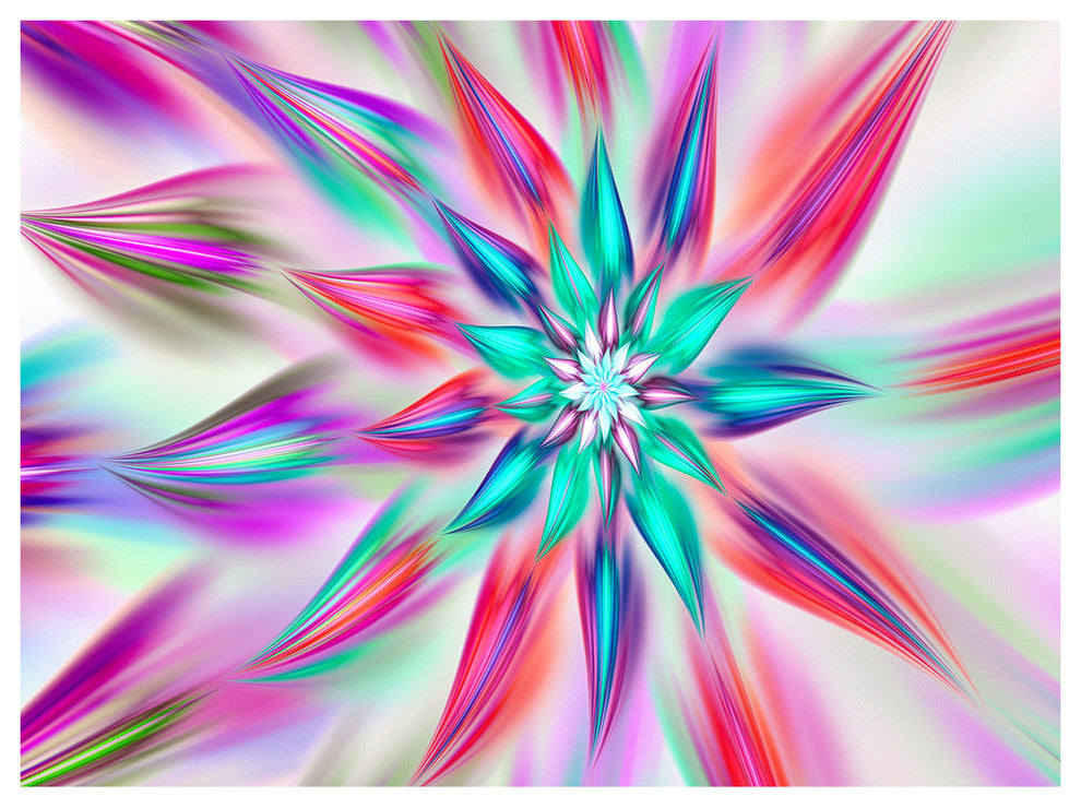 Dancing Pink Flower Petals, Floral Canvas Art Print, 40"x30"