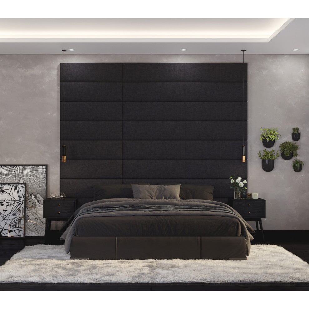Jaxx Panelist Modern Padded Headboard, Set of 4 Panels, King, Limestone Grey