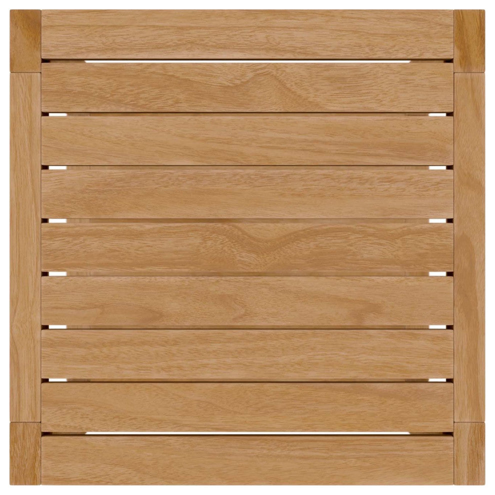 Lounge Chair ArmchairTable Set, Blue Navy Natural, Teak Wood, Outdoor Garden