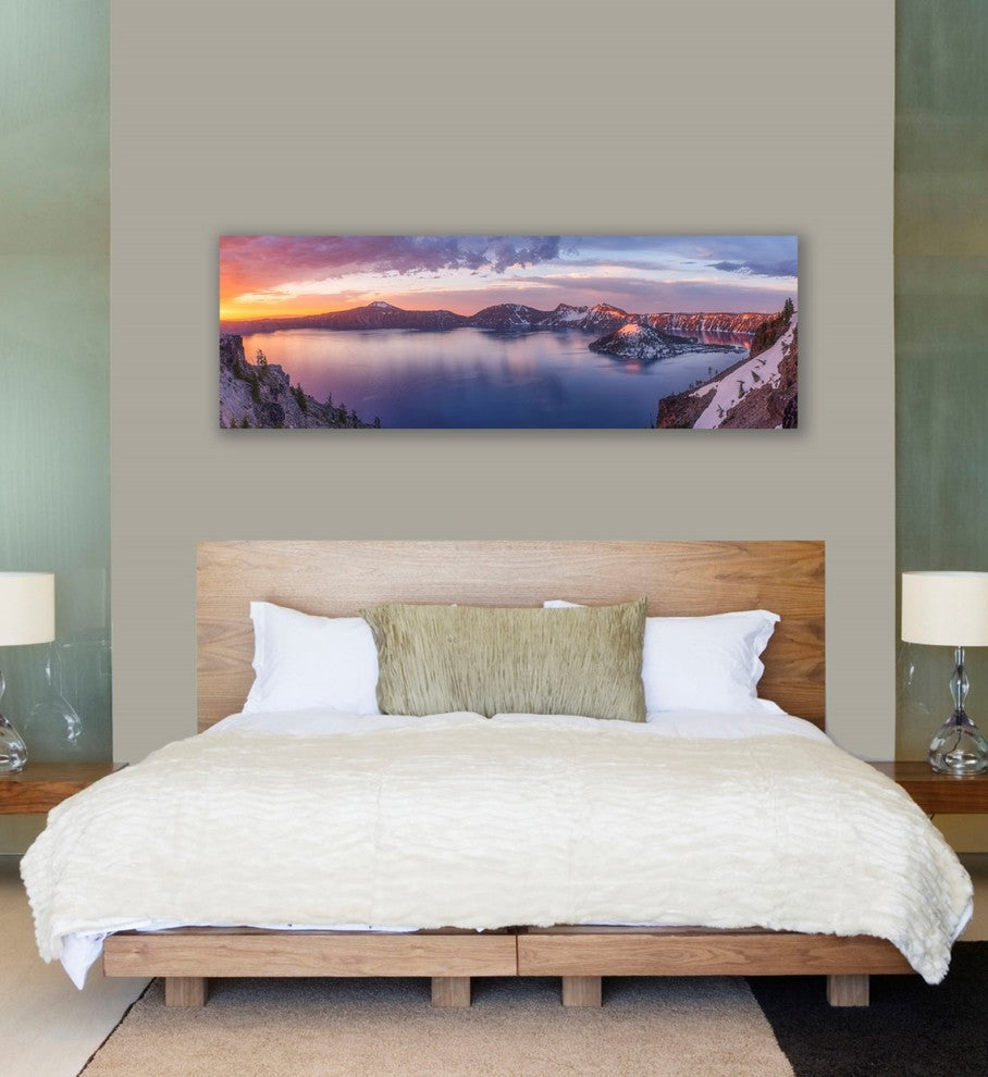 Epic Graffiti "Volcanic Sunset" by Darren White, Giclee Canvas Wall Art, 20"x60"