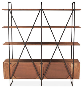 Halden Wide Bookshelf In Pecan Brown