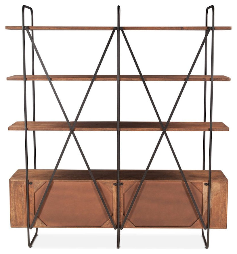 Halden Wide Bookshelf In Pecan Brown