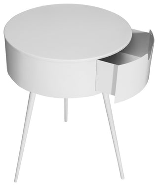 Bali Metal Side Table/Nightstand, White