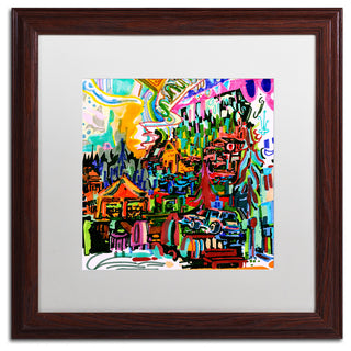 Josh Byer 'A Nice Place To Live' Art, Wood Frame, White Mat, 16x16