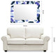 "Cerulean"Beveled Mirror on Printed Abstarct Tempered Art Glass, 40x30"
