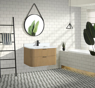 Ari Kitchen and Bath Chantal 36" Floating Bathroom Vanity Oak