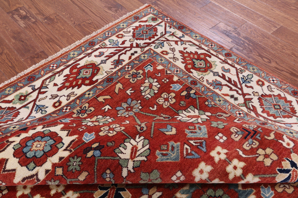 7' 11" X 10' 0" Handmade Persian Fine Serapi Wool Rug - Q16021