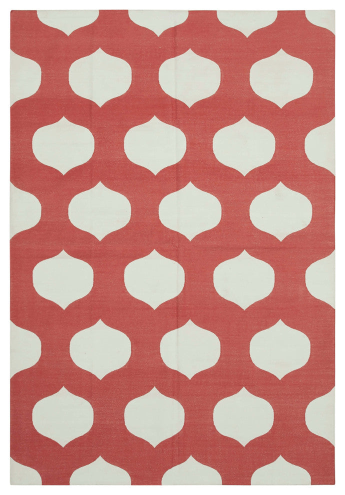 Rug N Carpet - Handmade Wool 6' 1'' x 8' 10'' Flatweave Dhurrie Kilim Rug