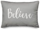 Believe, Believe Gray 14x20 Lumbar Pillow