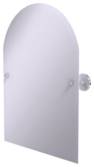 Frameless Arched Top Beveled Edge Tilt Mirror, Satin Chrome