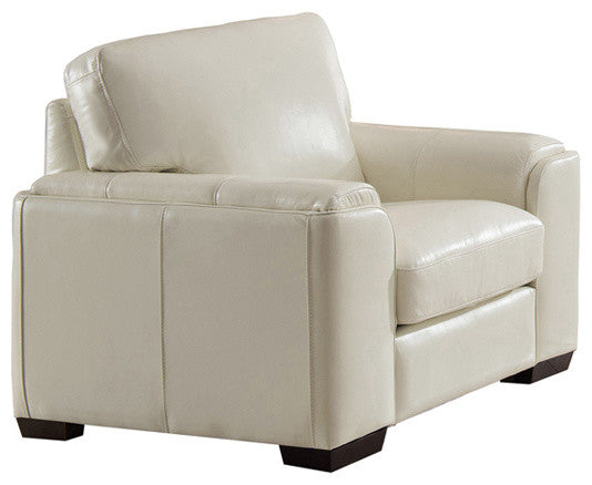Suzanne Leather Craft Chair, Ivory White