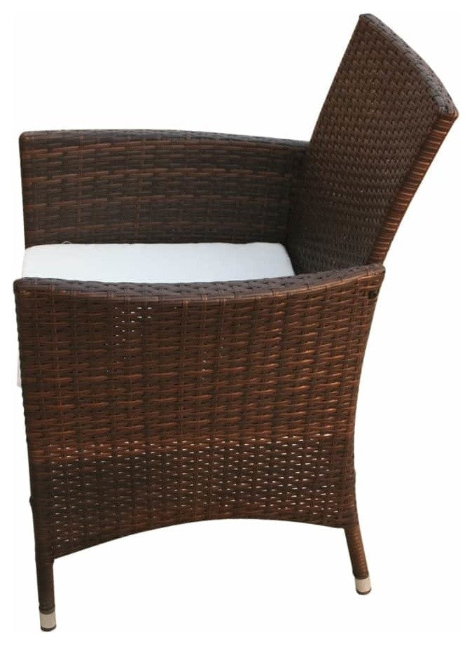 vidaXL Garden Chair Set of 2 Brown, Cream White