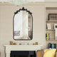 Head West Arch Black Ornate Metal Accent Wall Mirror