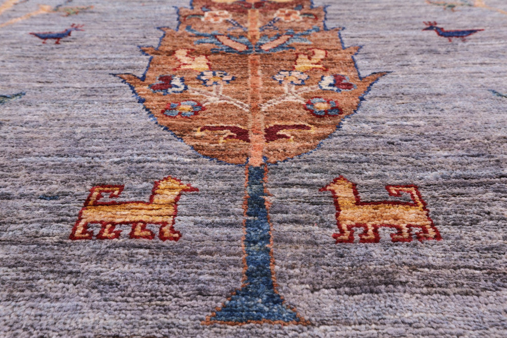 Tribal Persian Gabbeh Handmade Rug 5' 9" X 7' 10" Q5653