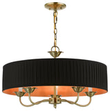 Livex Lighting 5 Light Antique Brass Pendant Chandelier