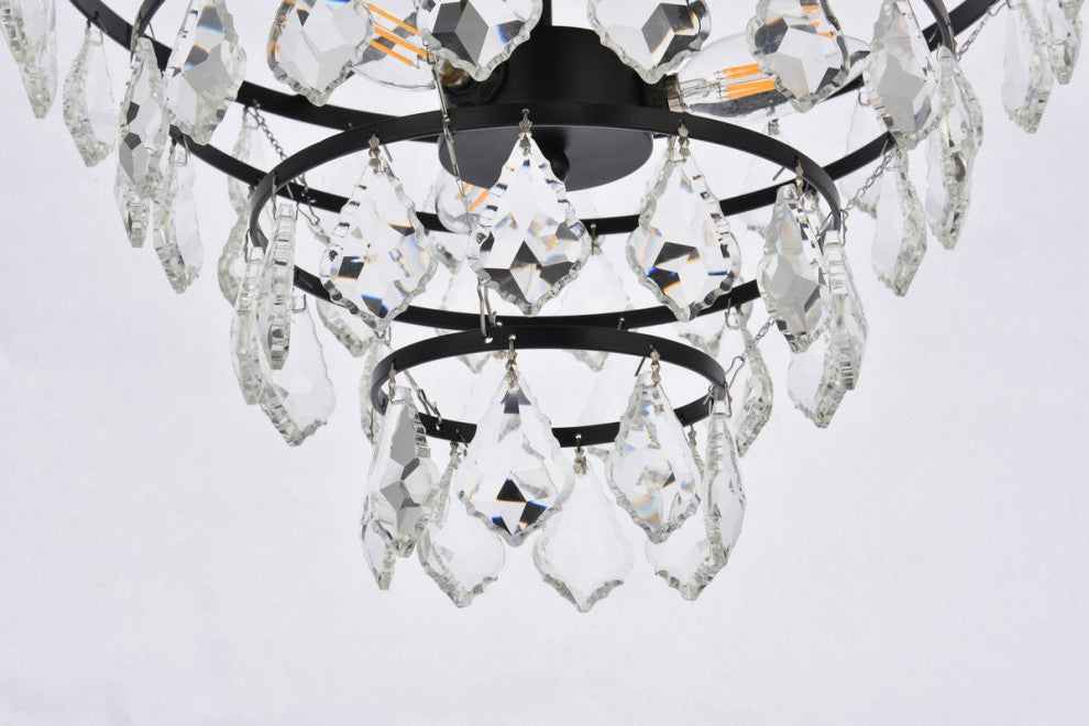 Evan 16" Flush Mount, Black