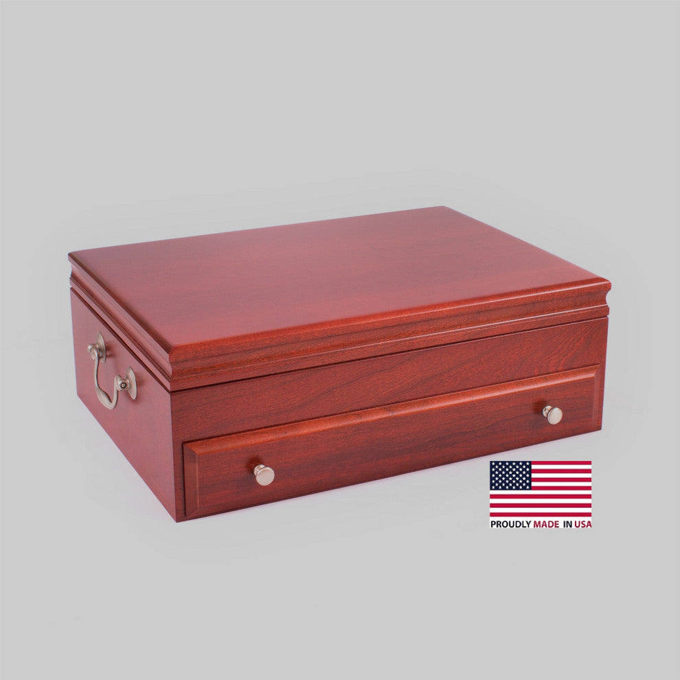 #F01M Bounty Flatware Chest, Solid American Cherry; Heritage Cherry finish, Heri