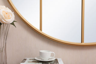 Macey Metal Windowpane Mirror, 42"x42", Brass