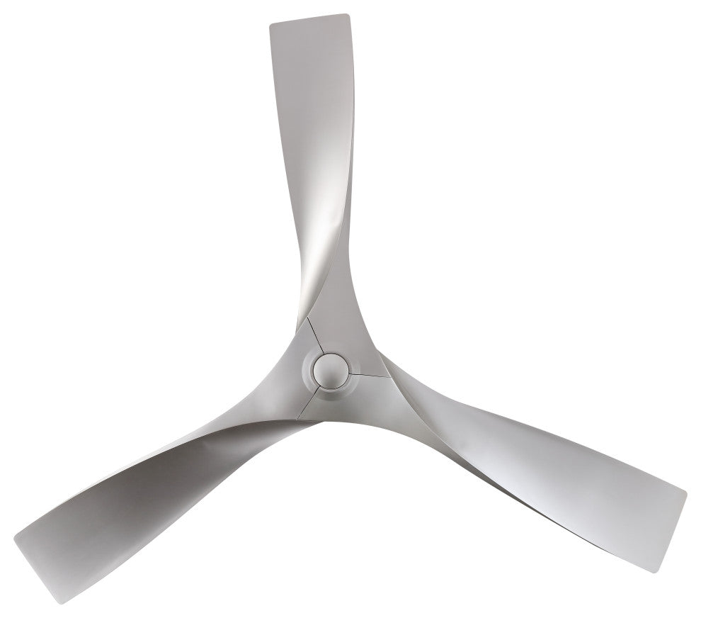 52" Reversible DC Motor Propeller Ceiling Fan With Remote Control, Brushed Nickel