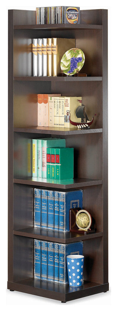 6-Tier Corner Bookcase, Cappuccino