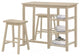 3-Piece Wood Counter Height Set, Buttermilk Finish