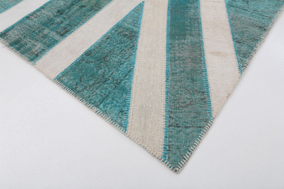 Rug N Carpet - Handmade Anatolian 6' 7'' x 9' 10'' Flag Patchwork Rug