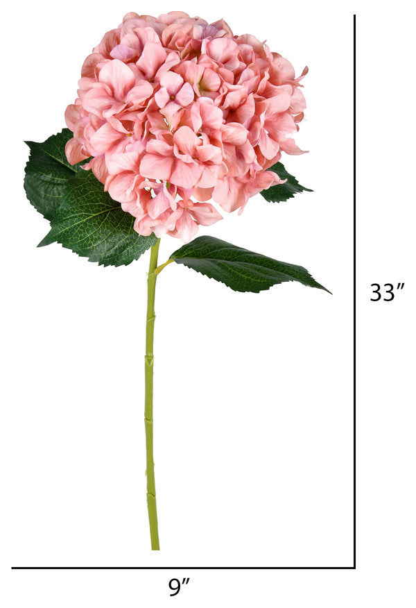 Artificial Hydrangea Spray With Printing , Pink, 33"