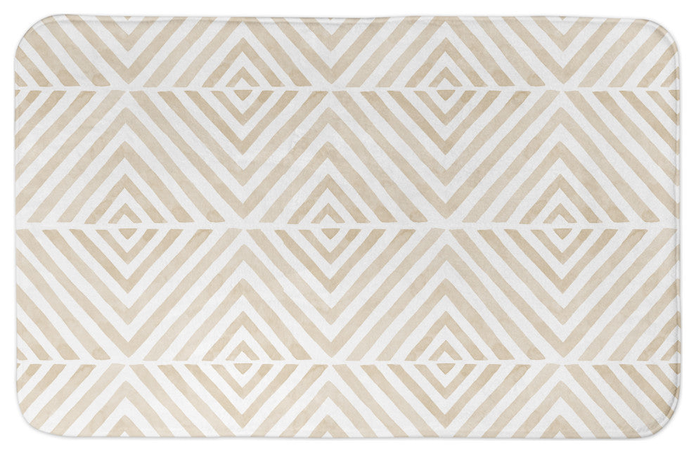 Cream Diamond Pattern 34x21 Bath Mat