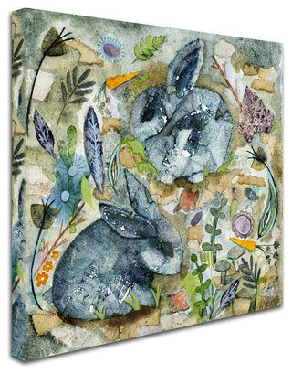Wyanne 'Rainy Day Rabbits' Canvas Art, 24"x24"