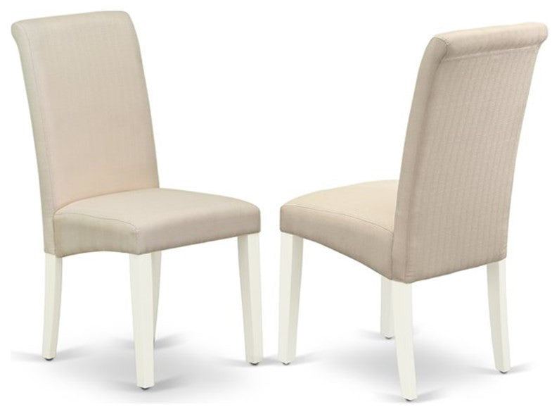 5-Piece Dinette Set, 4 Chairs Seat and Table, Linen White