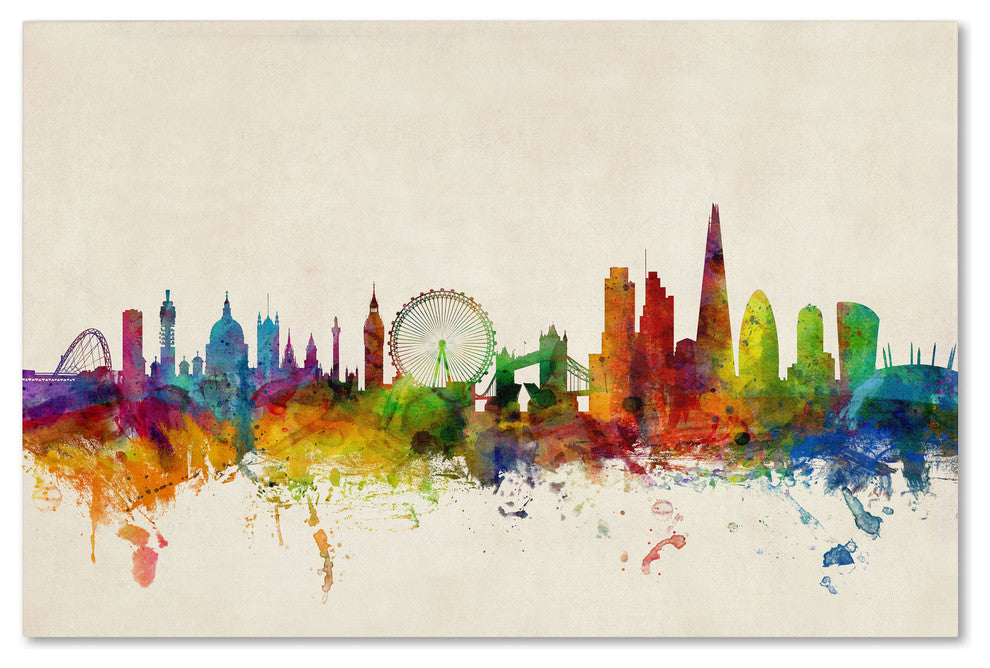 'London England Skyline VII' Canvas Art by Michael Tompsett