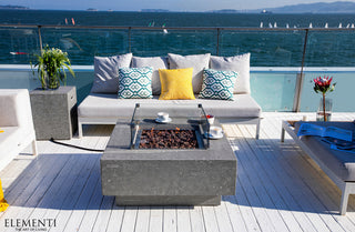 Manhattan 36" Concrete Fire Table (Natural Gas) / Light Grey