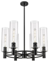 Innovations Crown Point 6 24" Chandelier Matte Black