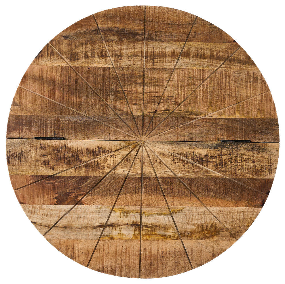 Bacall  Handcrafted Boho Mango Wood and Iron Accent Table