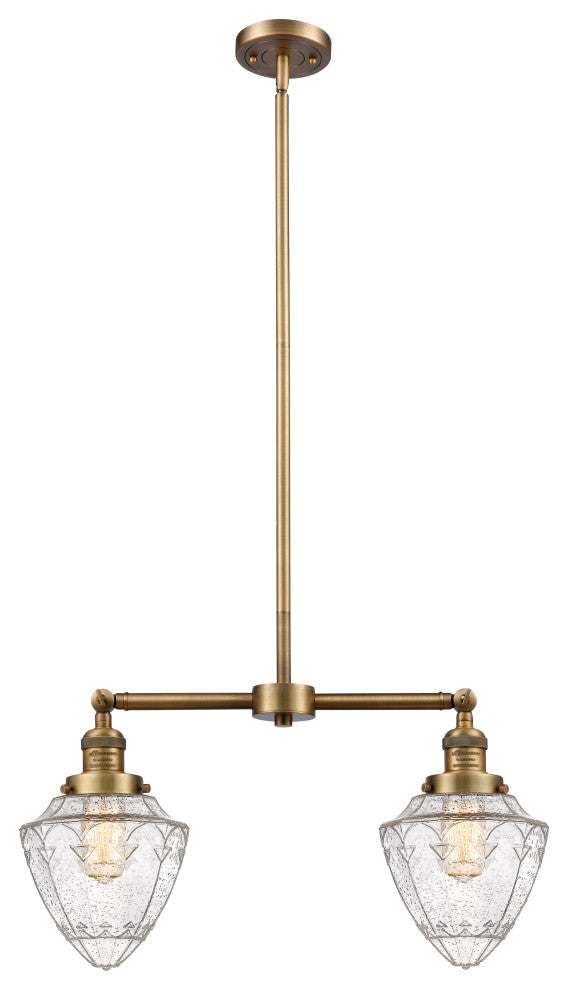 Innovations 209-BB-G664-7 2 Light 24" Island Light, Brushed Brass