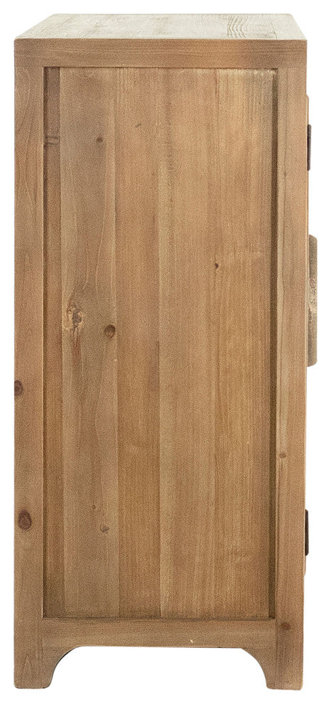 Waylon 40" Reclaimed Pine Hand Carved 2-Door Sideboard, Dark Antique Gray