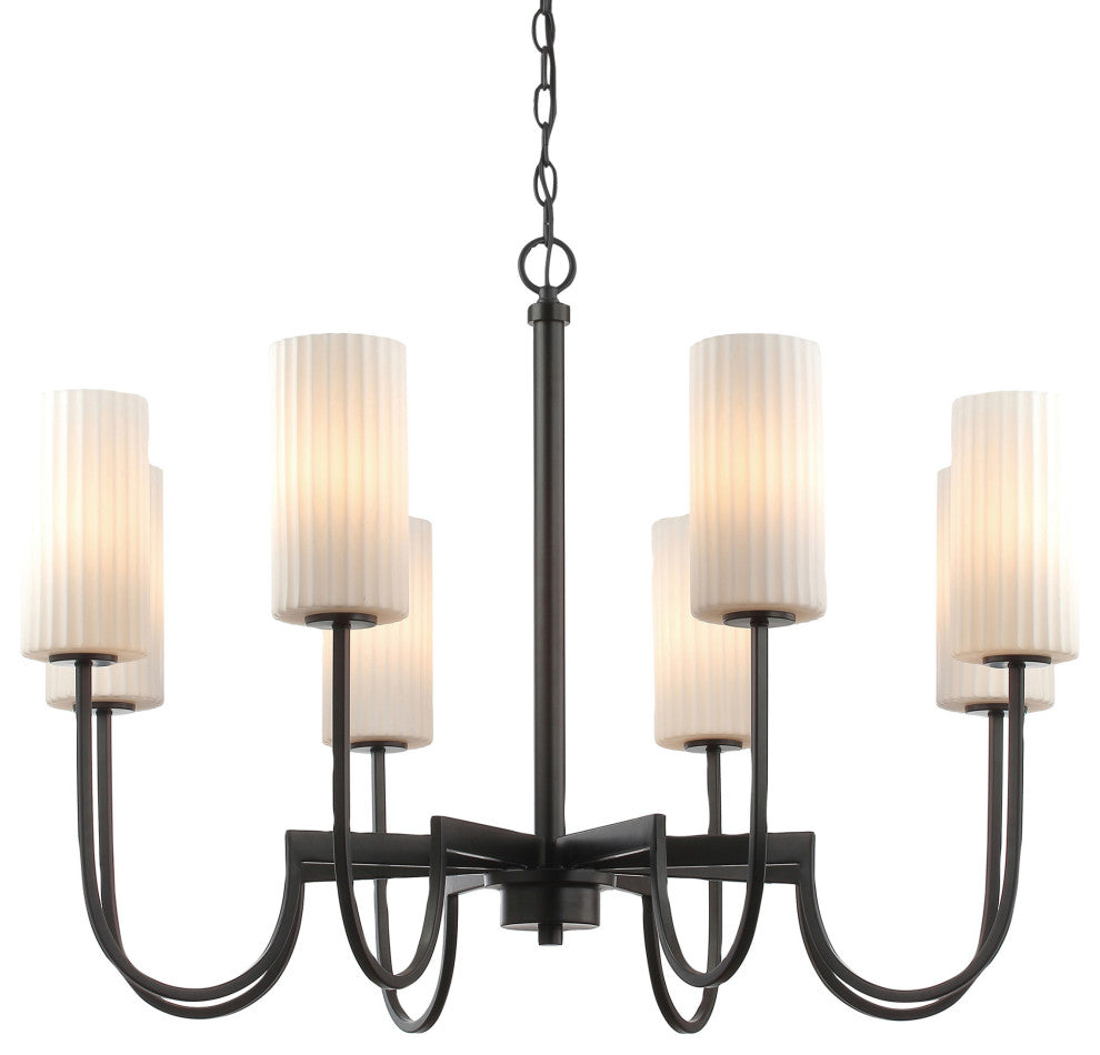 Maxim 32008SW Town and Country 8 Light 34"W Chandelier - Black