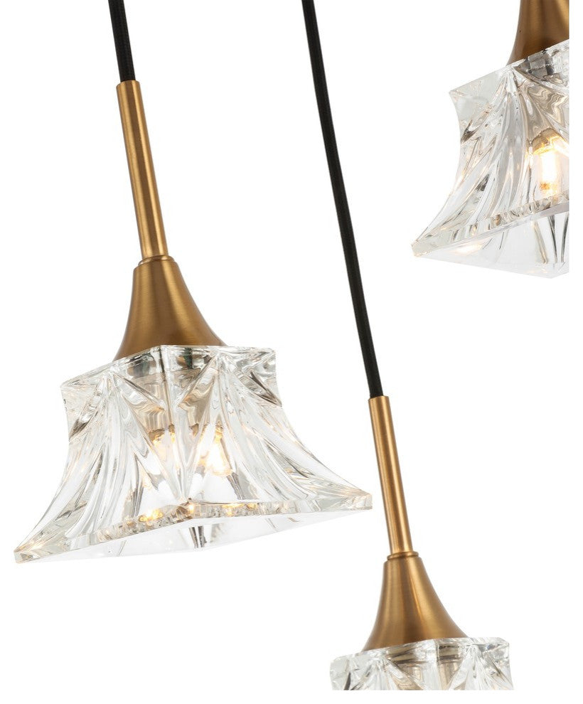 Woodbridge Lighting Christina 3-Light Transitional Metal Steel Pendant in Brass