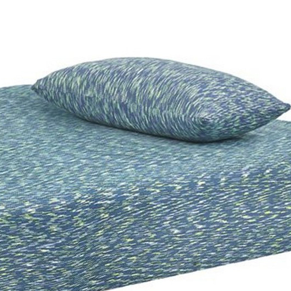 Twin Size Mattress with Hyperstretch Knit Cover and Pillow, Blue