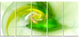 Bright Green Fractal Illustration, Abstract Canvas Wall Art, 60"x28", 5 Panels