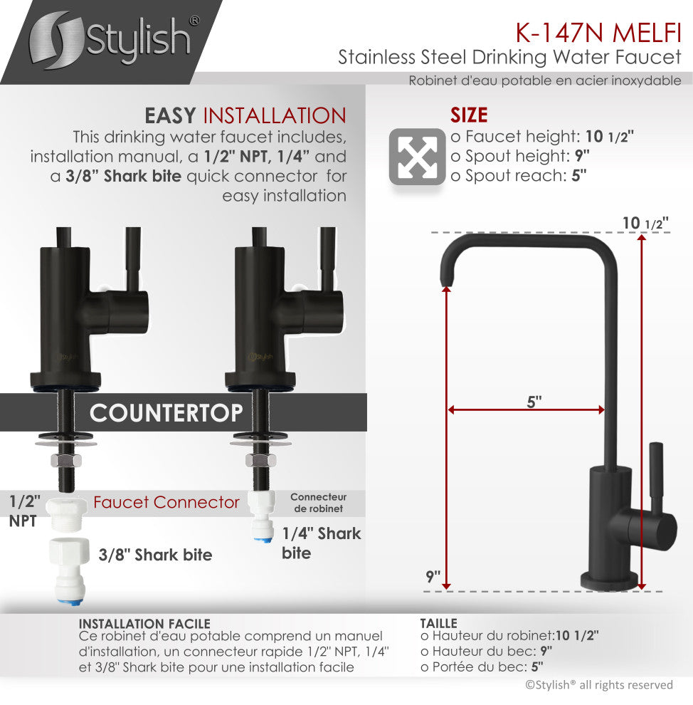 K130NK147N Single Handle Pull Down Kitchen Faucet With Cold Water Tap