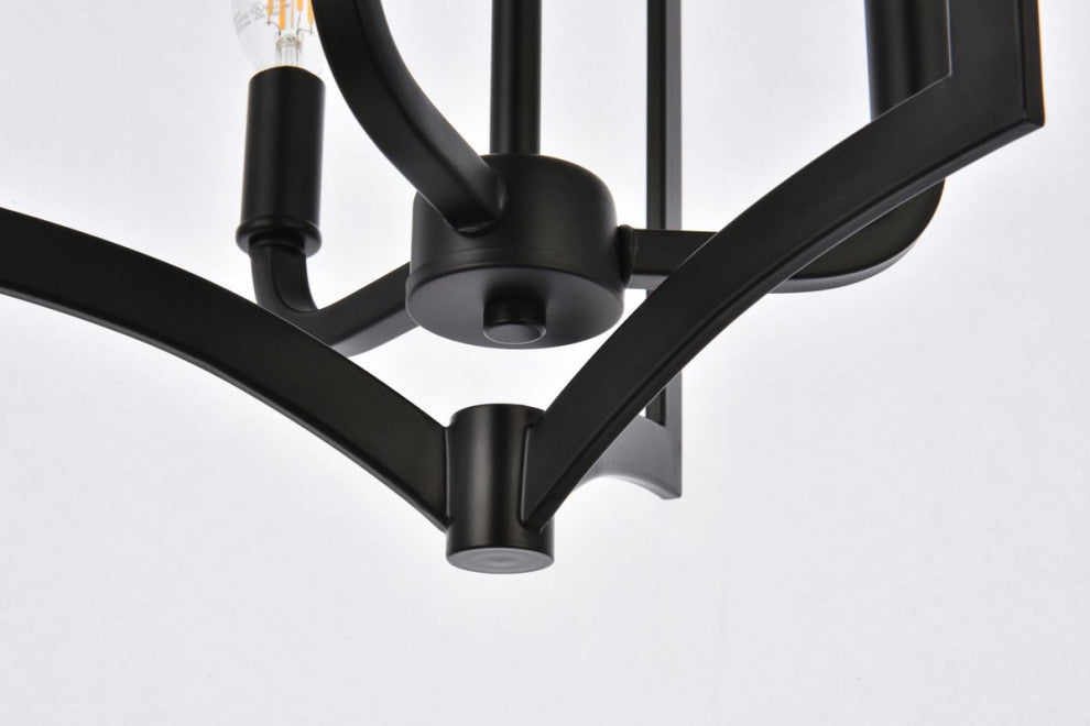 Kassandra 3-Light Flush Mount, Black