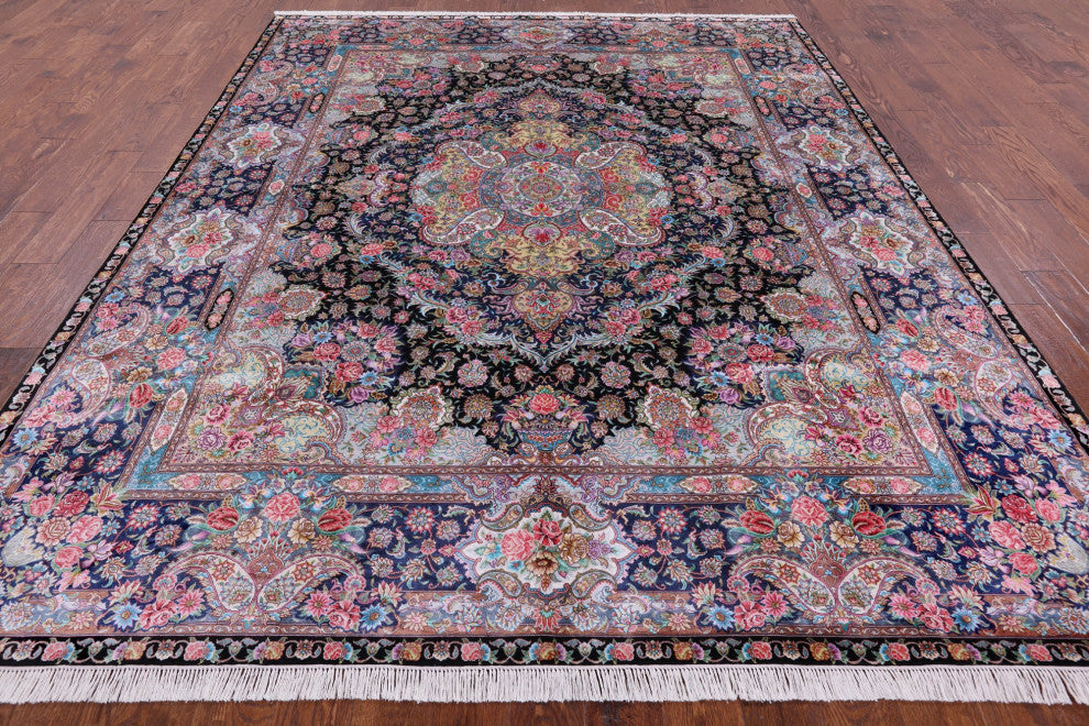 8' 0" X 10' 0'' Hand Knotted High End Persian 100% Silk Rug Q4779