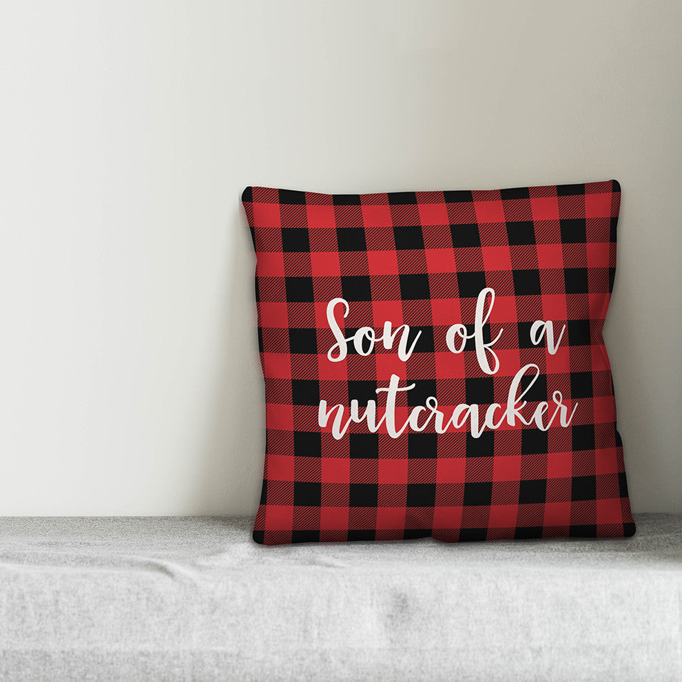 Peace, Buffalo Check Plaid 18x18 Throw Pillow Cover