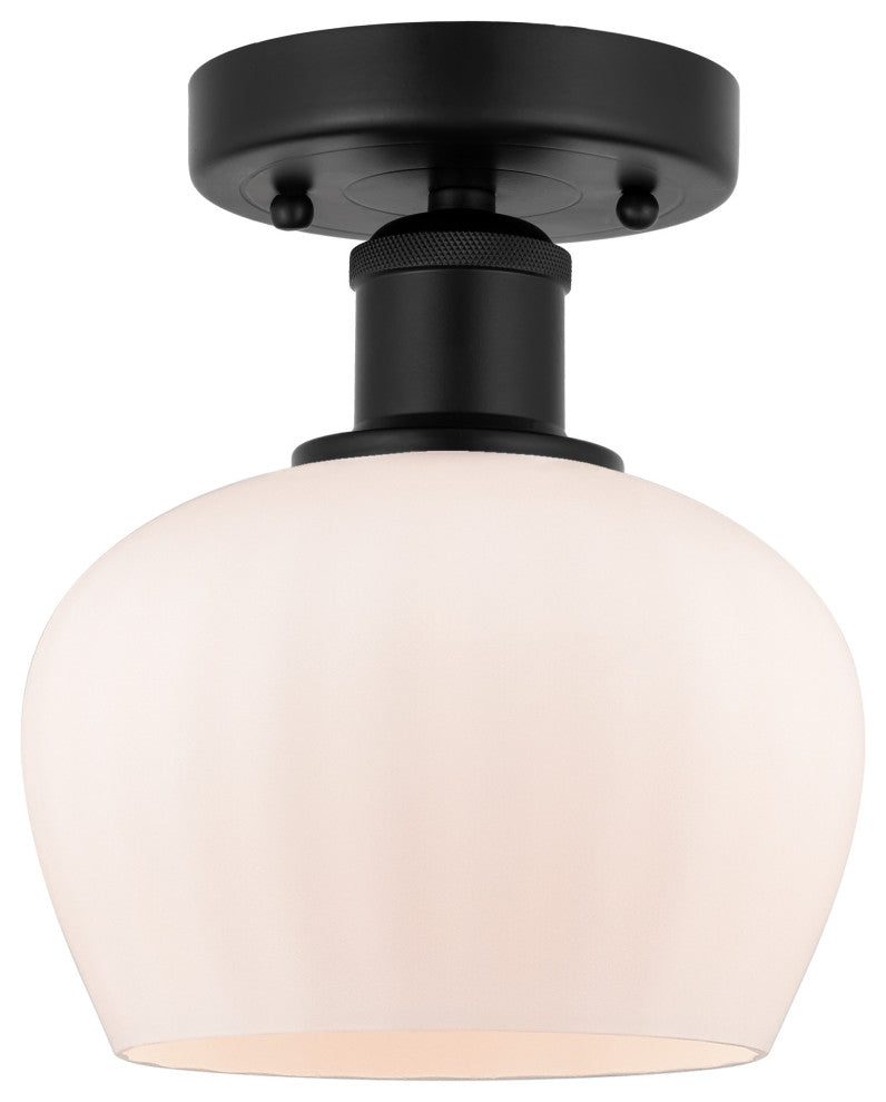 Innovations 616-1F-BK-G91 Fenton 1 Light 6.5" Semi-Flush Mount, Matte Black